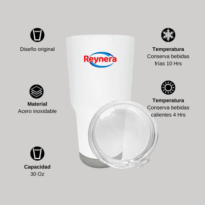 Termo Vaso Térmico 30 Oz Blanco Personalizable Logo