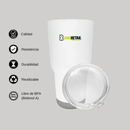 Termo Vaso Térmico 30 Oz Blanco Personalizable Logo