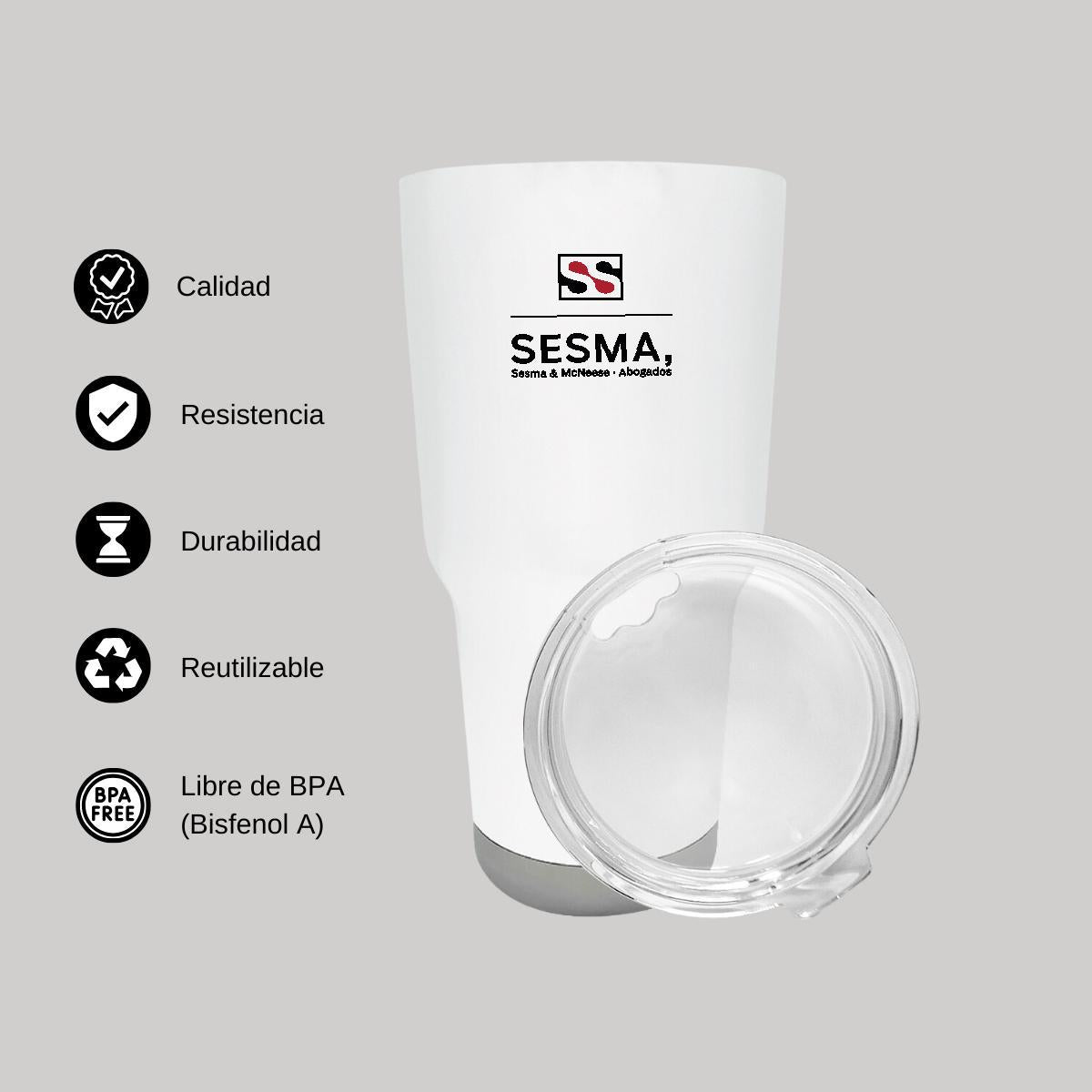 Termo Vaso Térmico 30 Oz Blanco Personalizable Logo