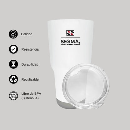 Termo Vaso Térmico 30 Oz Blanco Personalizable Logo