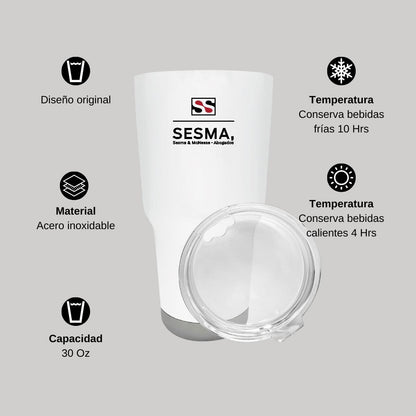 Termo Vaso Térmico 30 Oz Blanco Personalizable Logo