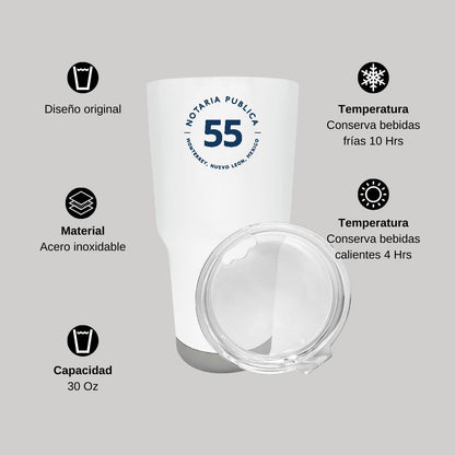 Termo Vaso Térmico 30 Oz Blanco Personalizable Logo