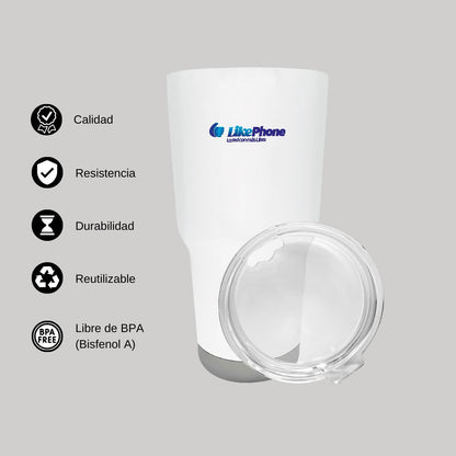 Termo Vaso Térmico 30 Oz Blanco Personalizable Logo
