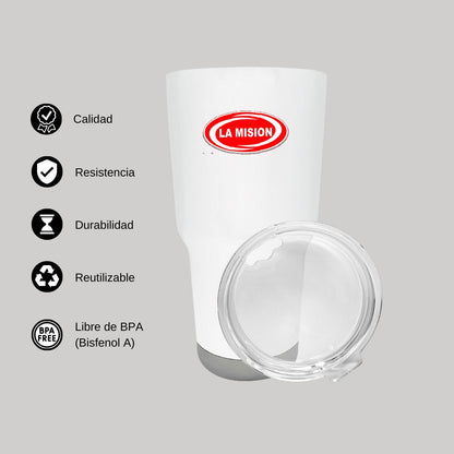 Termo Vaso Térmico 30 Oz Blanco Personalizable Logo