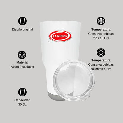 Termo Vaso Térmico 30 Oz Blanco Personalizable Logo