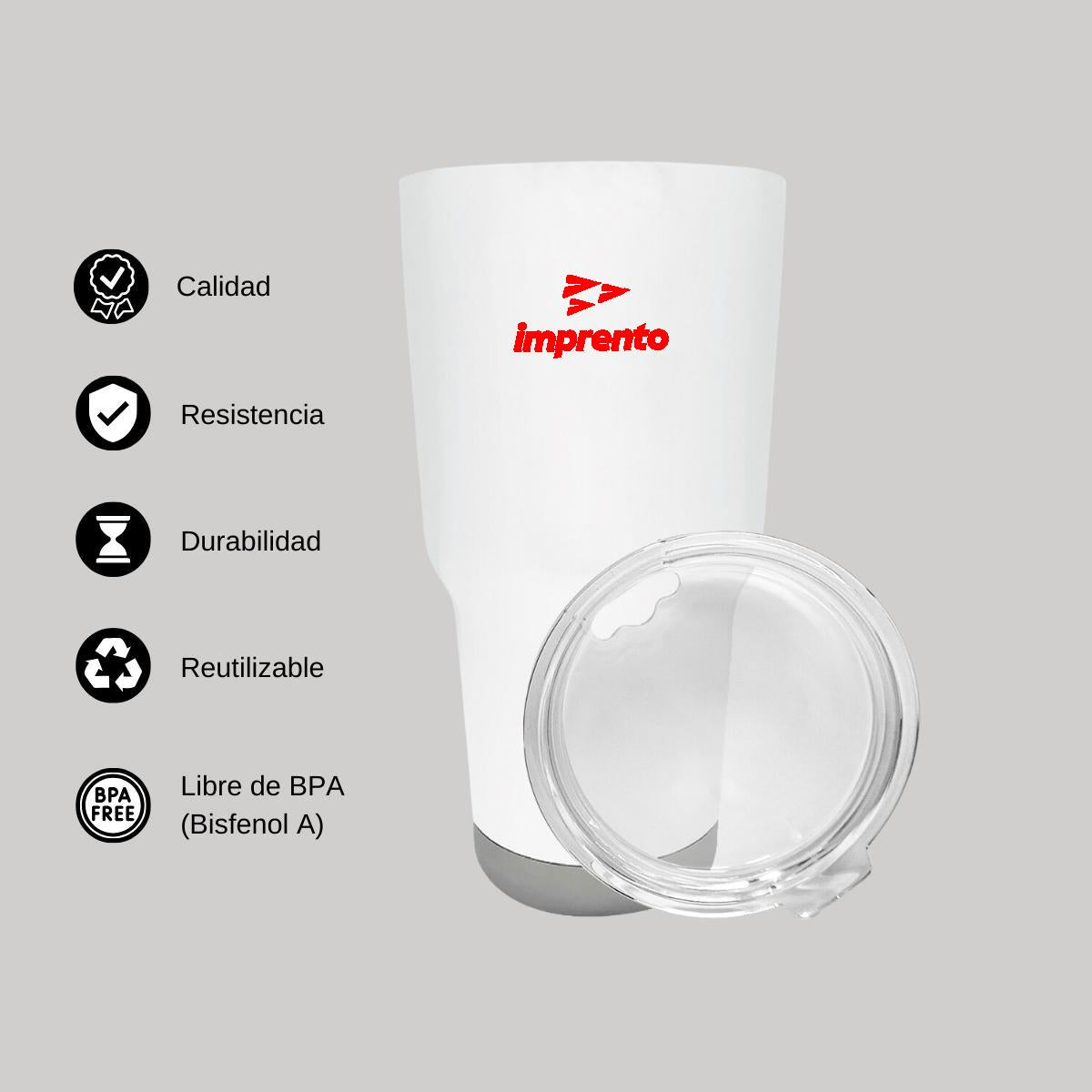Termo Vaso Térmico 30 Oz Blanco Personalizable Logo