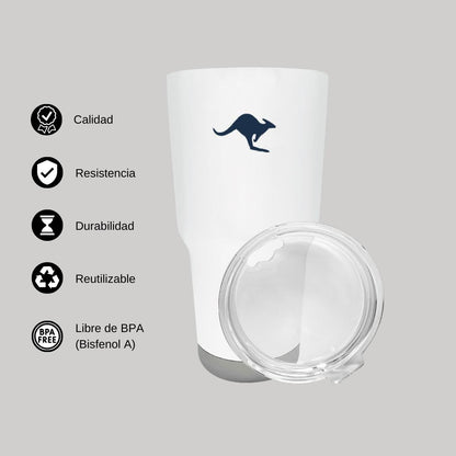 Termo Vaso Térmico 30 Oz Blanco Personalizable Logo