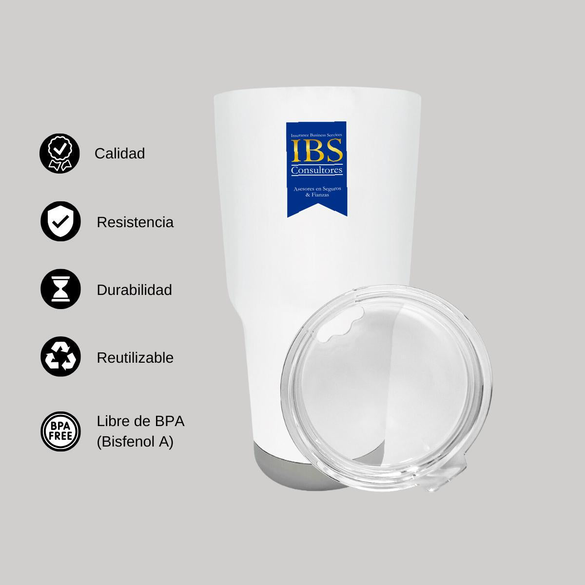 Termo Vaso Térmico 30 Oz Blanco Personalizable Logo