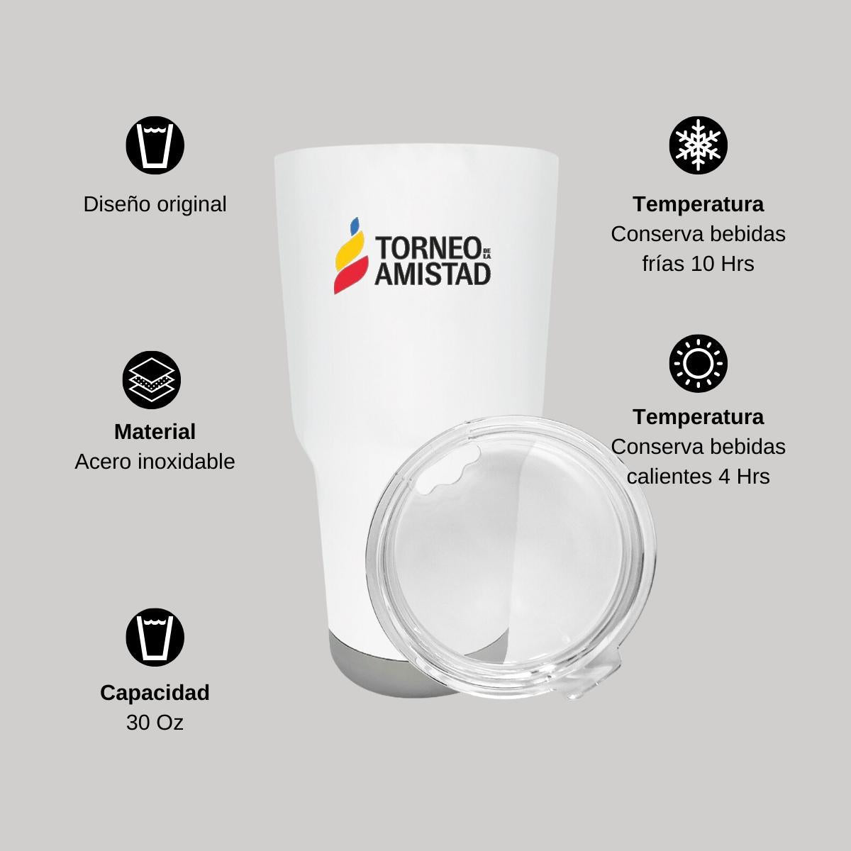 Termo Vaso Térmico 30 Oz Blanco Personalizable Logo