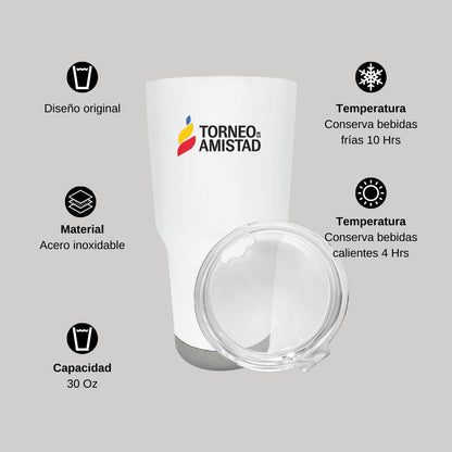 Termo Vaso Térmico 30 Oz Blanco Personalizable Logo