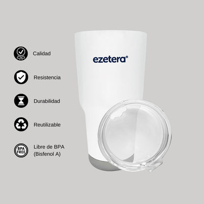 Termo Vaso Térmico 30 Oz Blanco Personalizable Logo