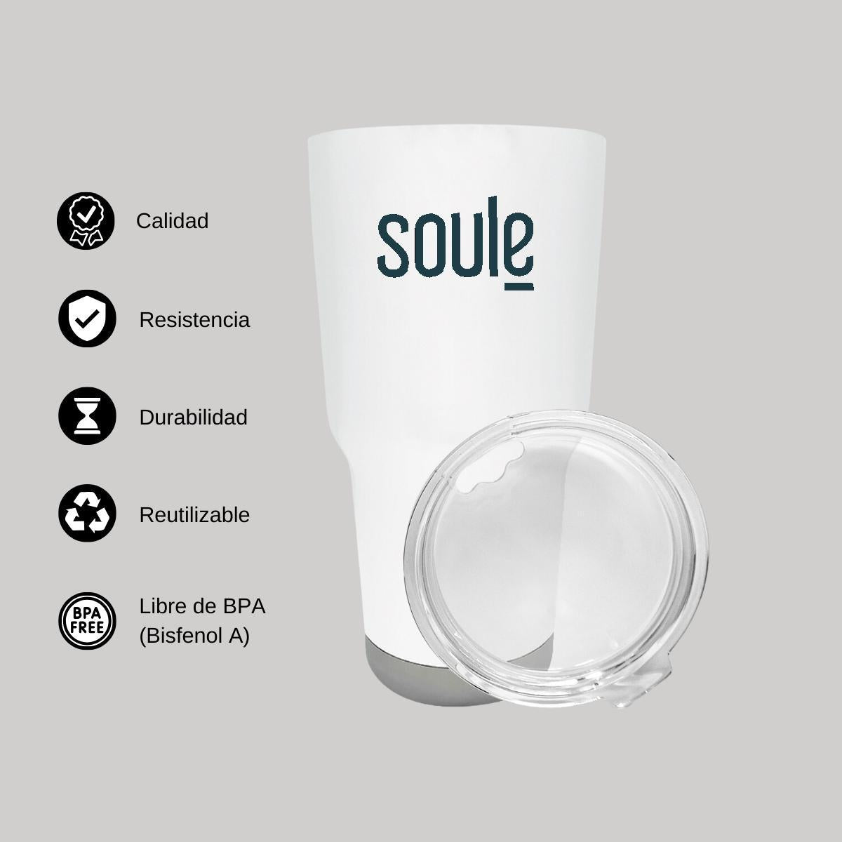 Termo Vaso Térmico 30 Oz Blanco Personalizable Logo