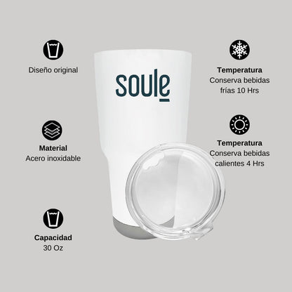 Termo Vaso Térmico 30 Oz Blanco Personalizable Logo