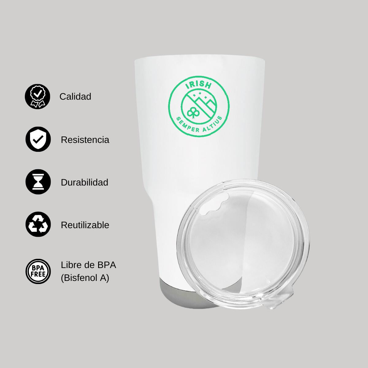 Termo Vaso Térmico 30 Oz Blanco Personalizable Logo