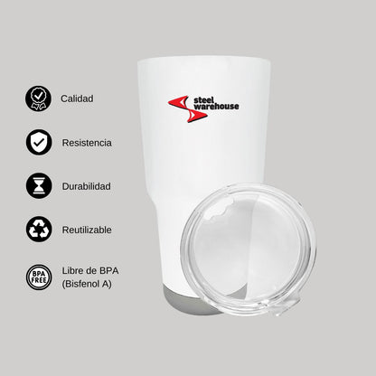 Termo Vaso Térmico 30 Oz Blanco Personalizable Logo
