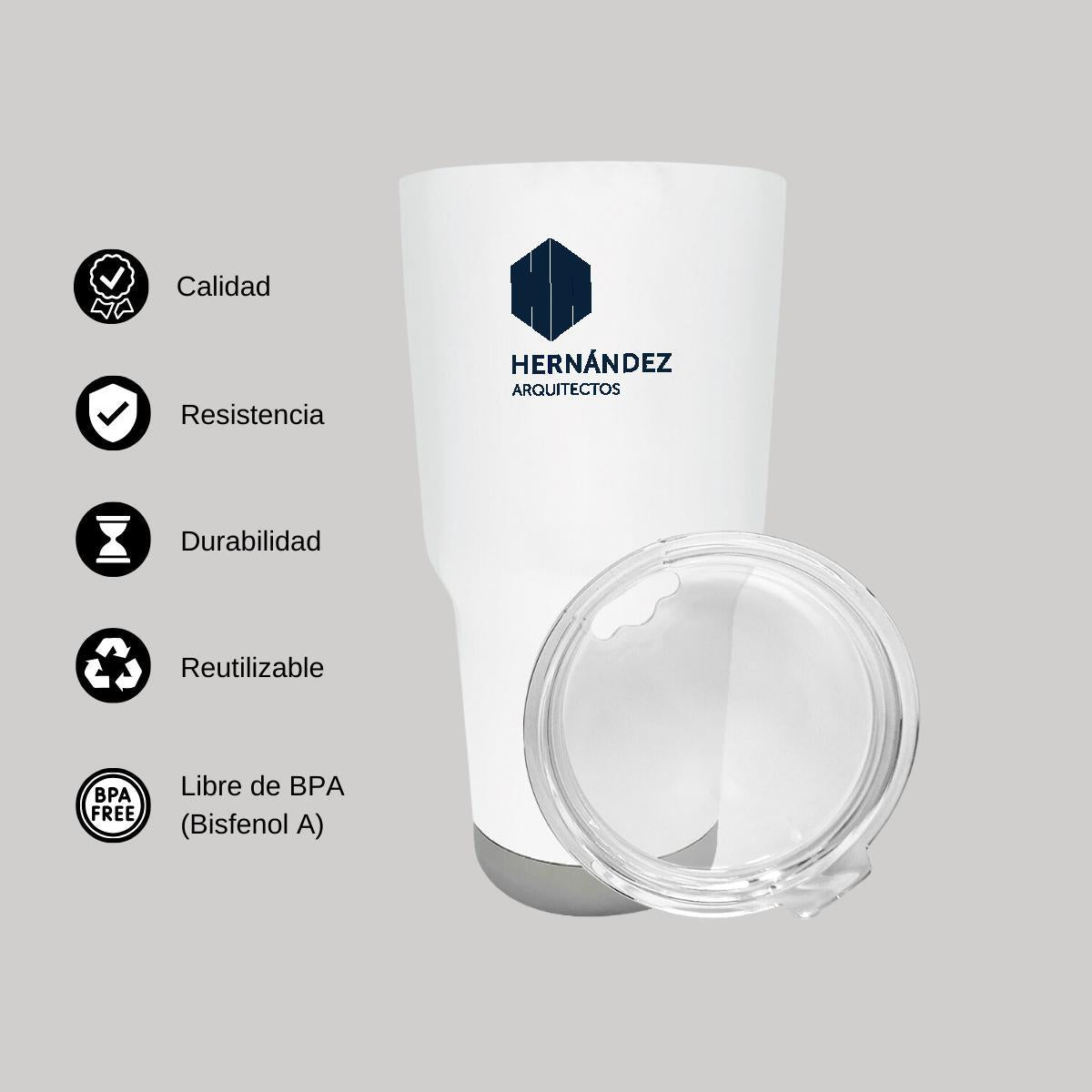 Termo Vaso Térmico 30 Oz Blanco Personalizable Logo