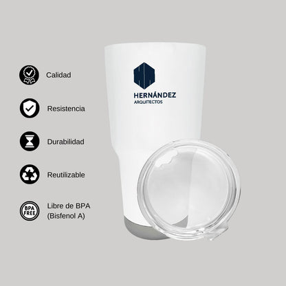Termo Vaso Térmico 30 Oz Blanco Personalizable Logo