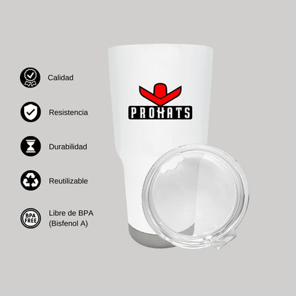 Termo Vaso Térmico 30 Oz Blanco Personalizable Logo