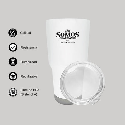 Termo Vaso Térmico 30 Oz Blanco Personalizable Logo