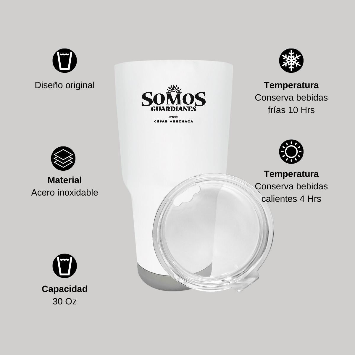 Termo Vaso Térmico 30 Oz Blanco Personalizable Logo