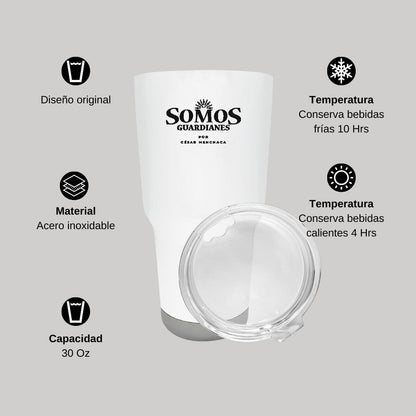 Termo Vaso Térmico 30 Oz Blanco Personalizable Logo