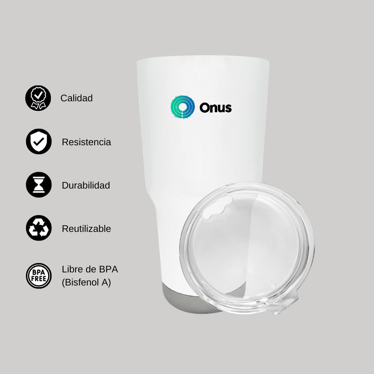 Termo Vaso Térmico 30 Oz Blanco Personalizable Logo