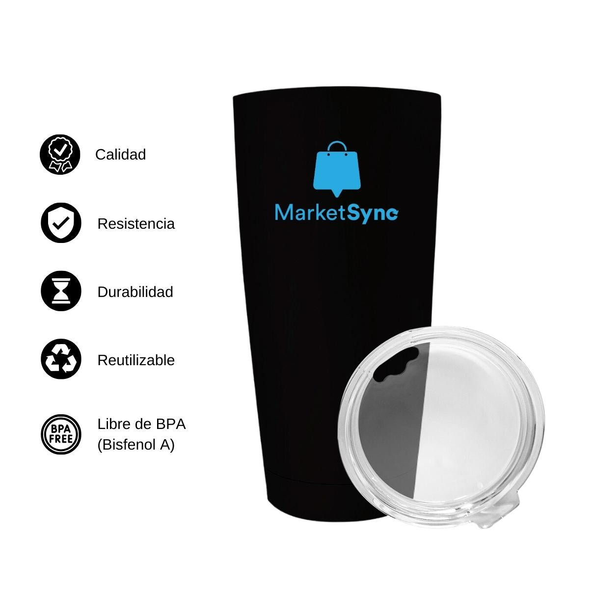 Termo Vaso Térmico 20 Oz Negro Personalizable Logo