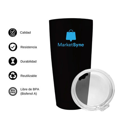 Termo Vaso Térmico 20 Oz Negro Personalizable Logo