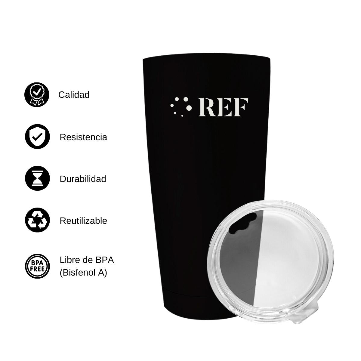 Termo Vaso Térmico 20 Oz Negro Personalizable Logo