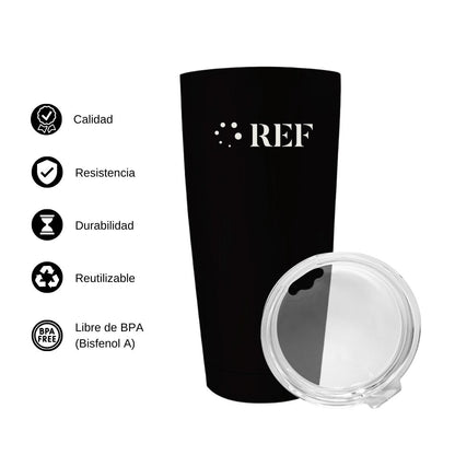 Termo Vaso Térmico 20 Oz Negro Personalizable Logo