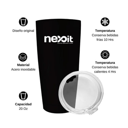 Termo Vaso Térmico 20 Oz Negro Personalizable Logo