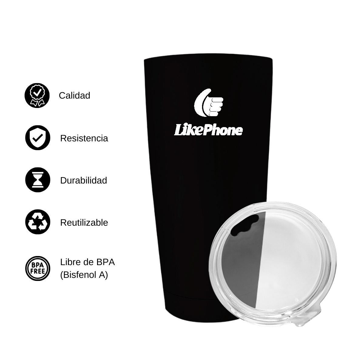 Termo Vaso Térmico 20 Oz Negro Personalizable Logo