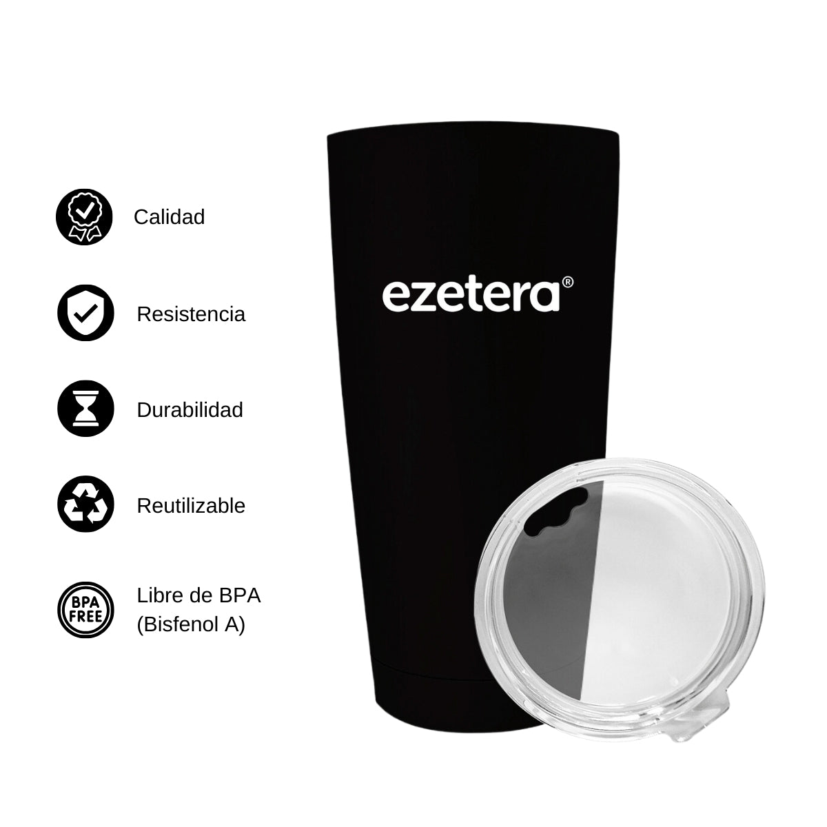 Termo Vaso Térmico 20 Oz Negro Personalizable Logo