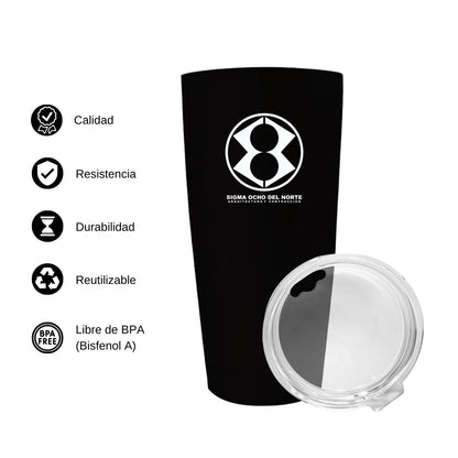 Termo Vaso Térmico 20 Oz Negro Personalizable Logo