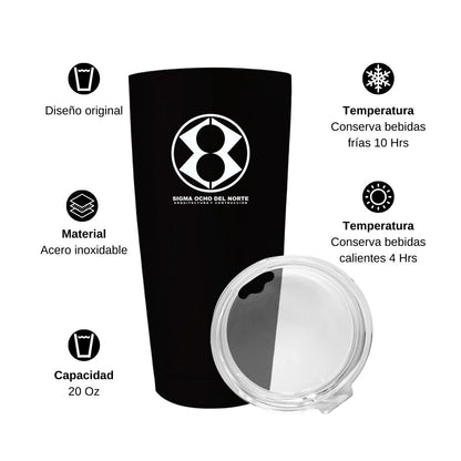 Termo Vaso Térmico 20 Oz Negro Personalizable Logo