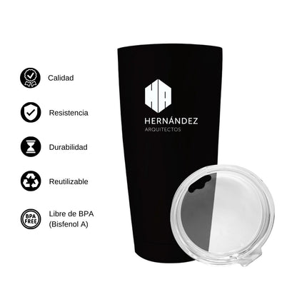 Termo Vaso Térmico 20 Oz Negro Personalizable Logo