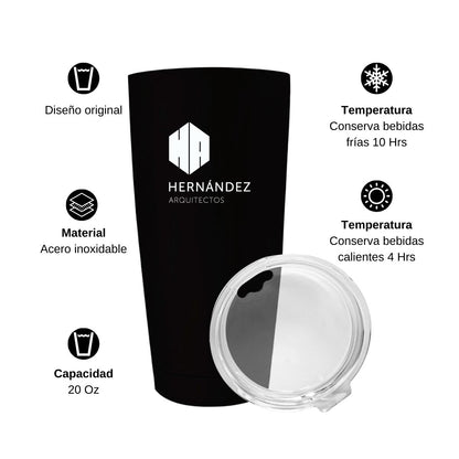 Termo Vaso Térmico 20 Oz Negro Personalizable Logo