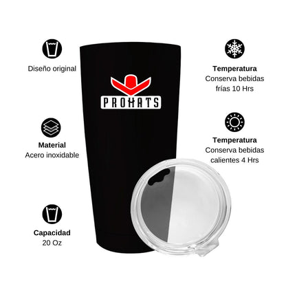 Termo Vaso Térmico 20 Oz Negro Personalizable Logo