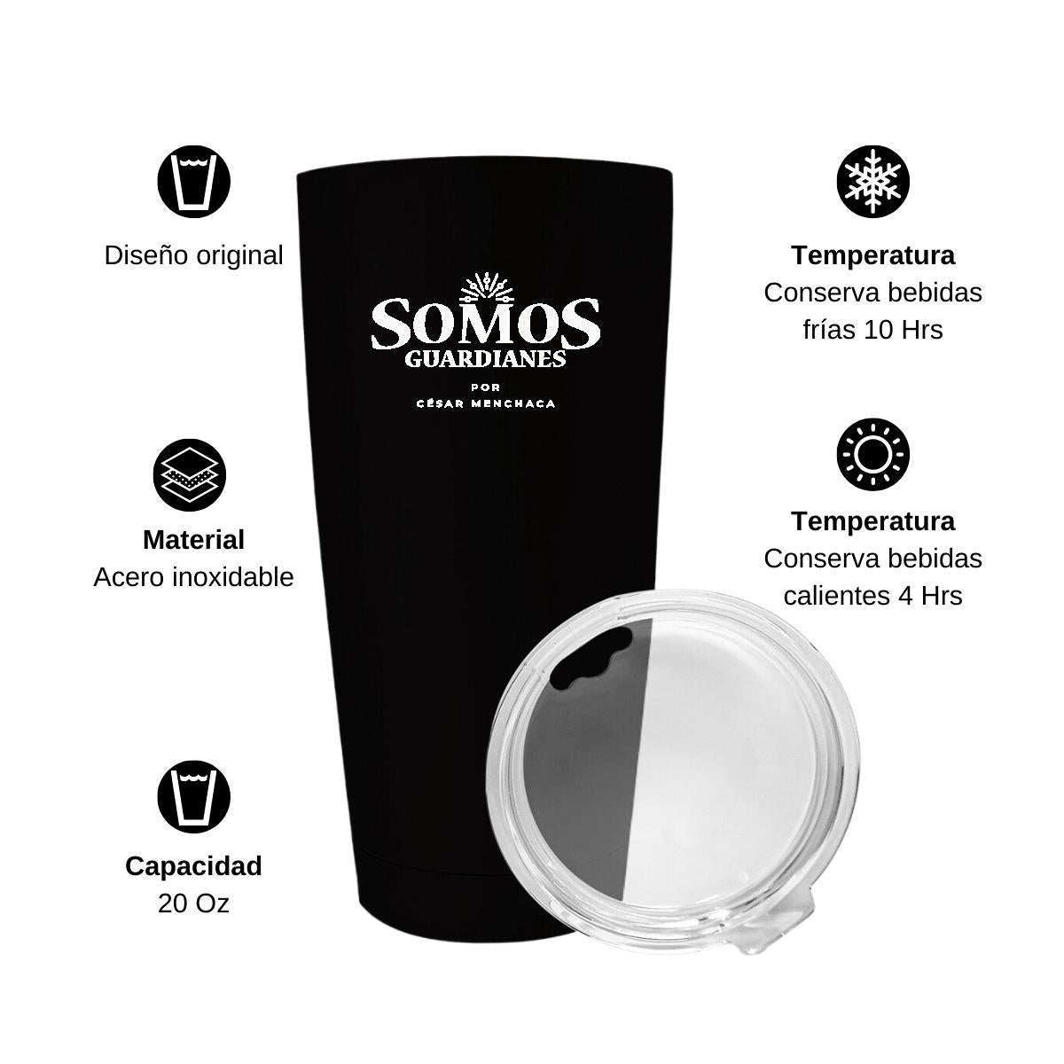 Termo Vaso Térmico 20 Oz Negro Personalizable Logo