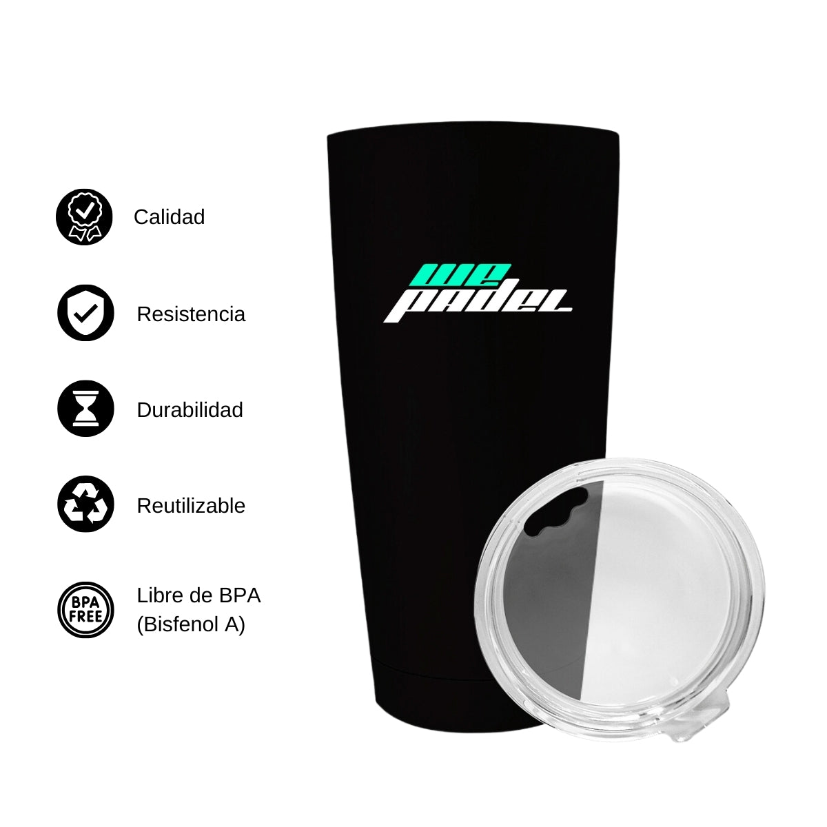 Termo Vaso Térmico 20 Oz Negro Personalizable Logo