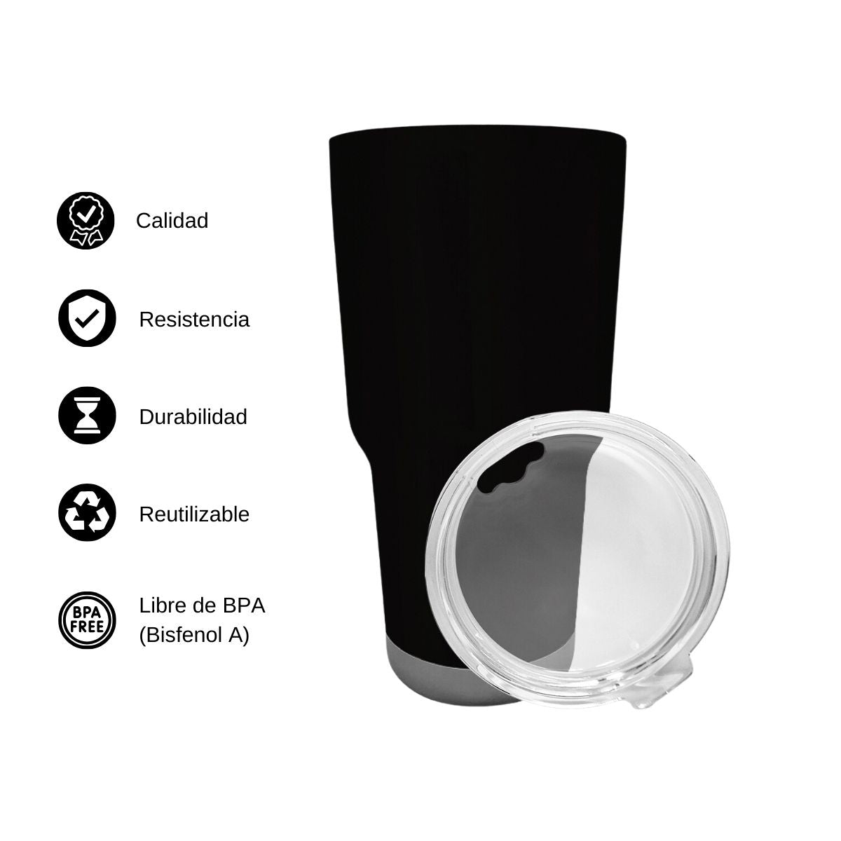 Termo Vaso Térmico 30 Oz Negro Personalizable Logo