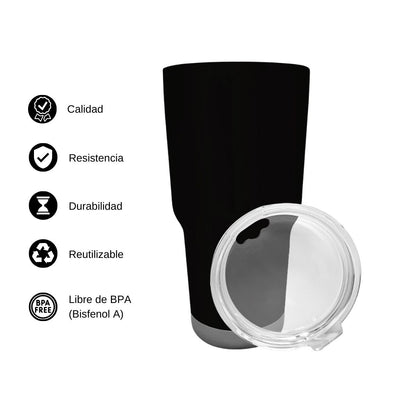 Termo Vaso Térmico 30 Oz Negro Personalizable Logo