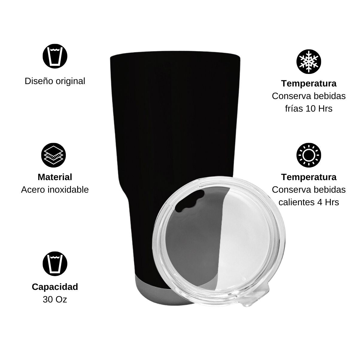 Termo Vaso Térmico 30 Oz Negro Personalizable Logo