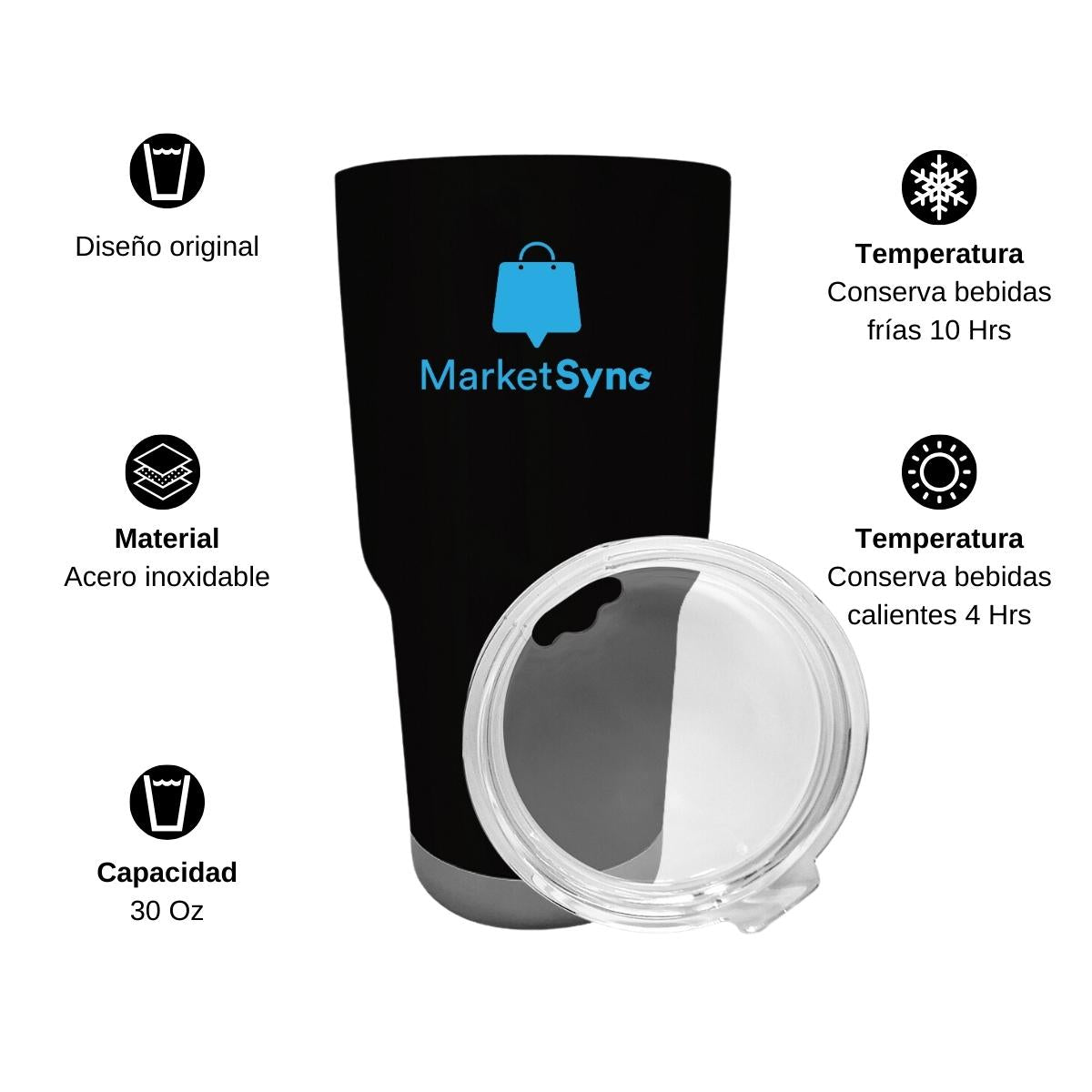 Termo Vaso Térmico 30 Oz Negro Personalizable Logo
