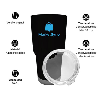 Termo Vaso Térmico 30 Oz Negro Personalizable Logo