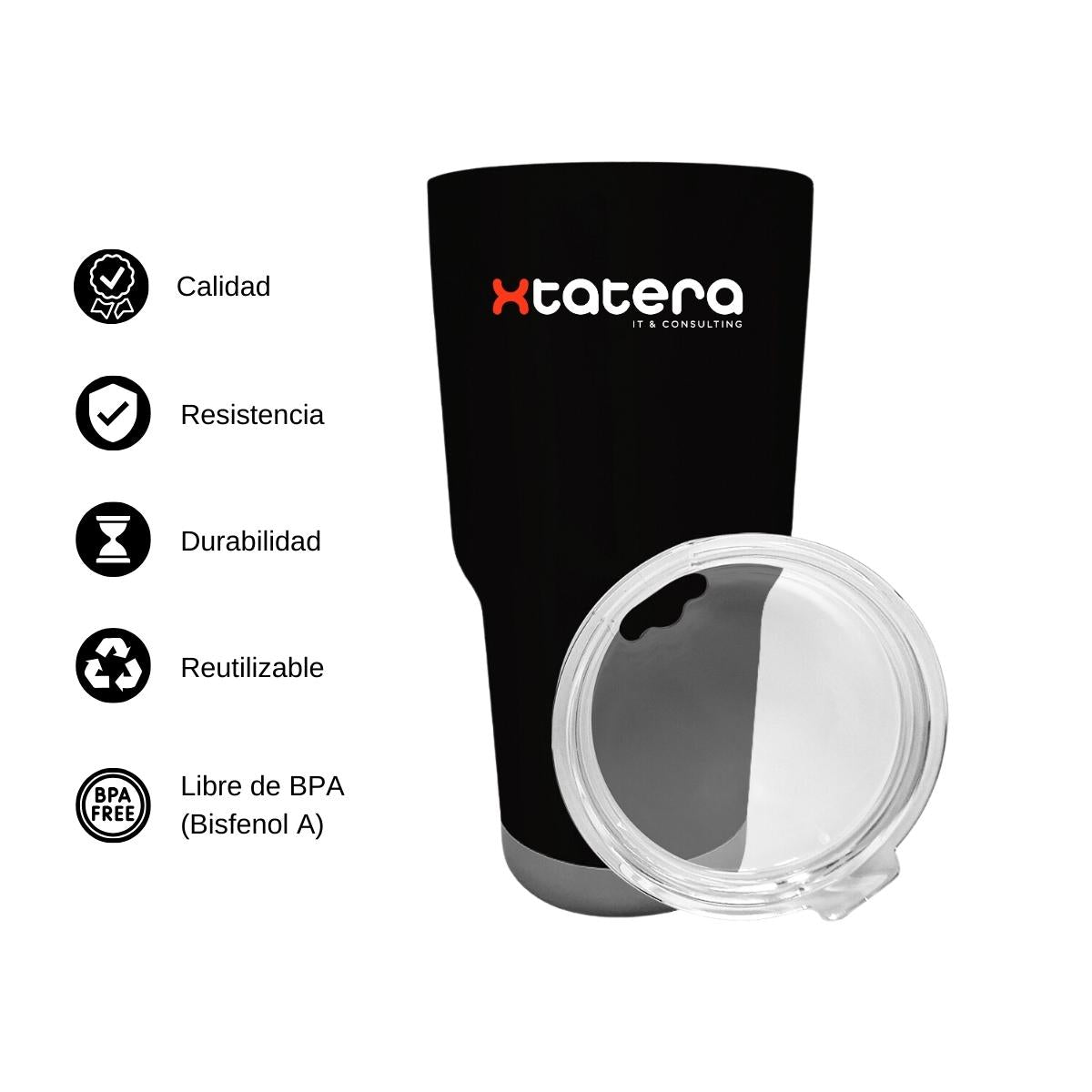 Termo Vaso Térmico 30 Oz Negro Personalizable Logo
