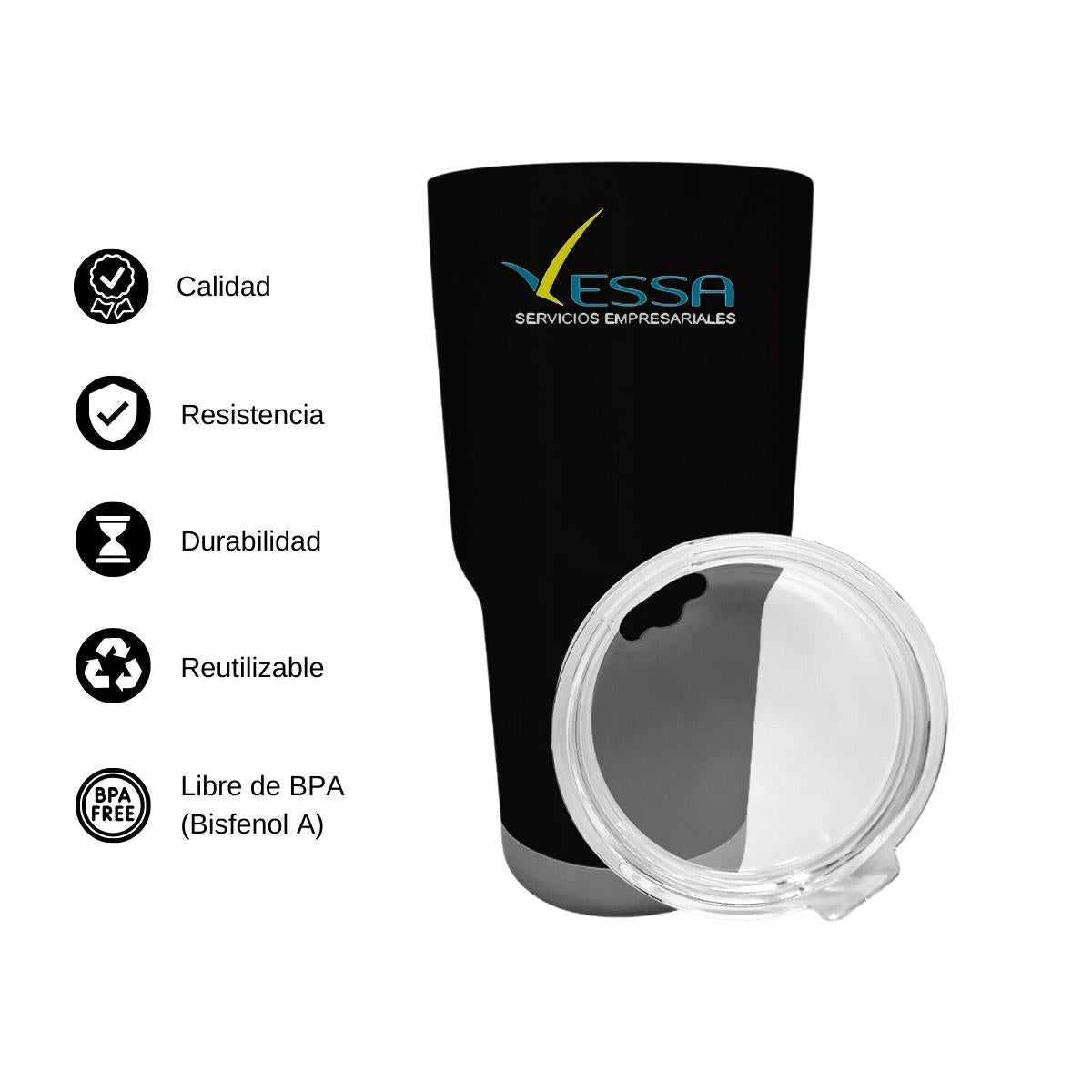 Termo Vaso Térmico 30 Oz Negro Personalizable Logo