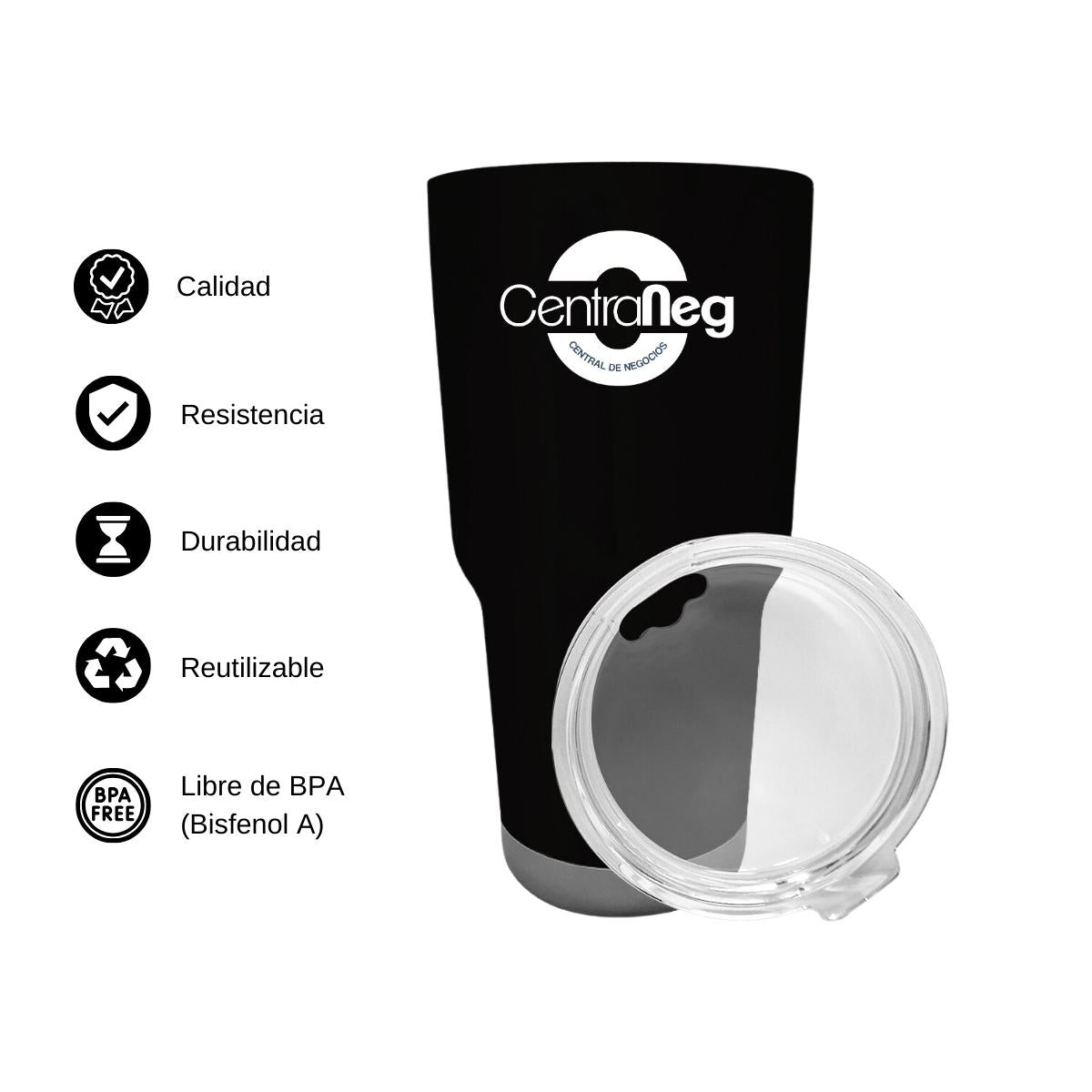 Termo Vaso Térmico 30 Oz Negro Personalizable Logo