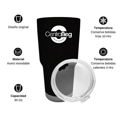 Termo Vaso Térmico 30 Oz Negro Personalizable Logo