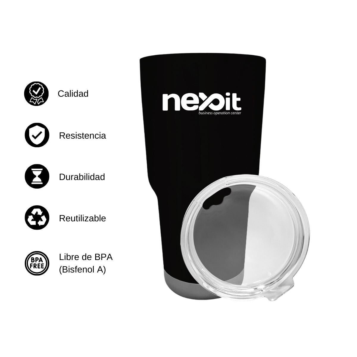 Termo Vaso Térmico 30 Oz Negro Personalizable Logo